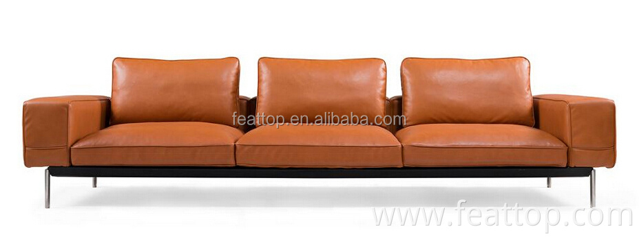 Foshan Furniture Manufacturer Three Seating Office Furniture Leather Witing Room Lounge Sofa